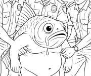 Coloriage Troph&eacute;e Tripy et trois policiers