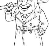 Coloriage Tung Tung Sahur avec batte de Baseball