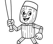 Coloriage Tung Tung Tung Sahur brainrot