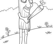Coloriage Tung Tung Tung Sahur dans la nature