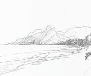 Coloriage Belle plage du Br&eacute;sil
