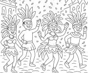 Coloriage Carnaval de Rio en maternelle