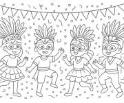 Coloriage Carnaval du br&eacute;sil en maternelle