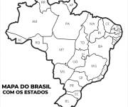 Coloriage et dessins gratuit Carte des &Eacute;tats du Br&eacute;sil à imprimer