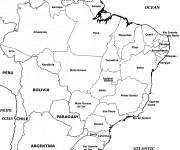Coloriage Carte d&eacute;taill&eacute;e du Br&eacute;sil