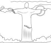 Coloriage Christ R&eacute;dempteur facile