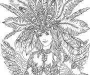Coloriage Danseur de samba br&eacute;silien r&eacute;aliste