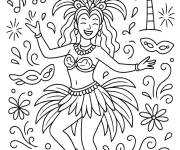 Coloriage Danseuse au carnaval du Br&eacute;sil