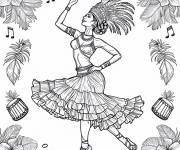 Coloriage Danseuse br&eacute;silienne