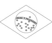 Coloriage et dessins gratuit Drapeau Br&eacute;sil à imprimer