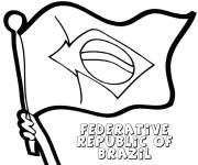Coloriage et dessins gratuit Drapeau de la r&eacute;publique du Br&eacute;sil à imprimer