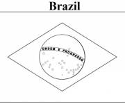 Coloriage et dessins gratuit Illustration du drapeau du Br&eacute;sil à imprimer