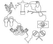 Coloriage Les symboles du br&eacute;sil
