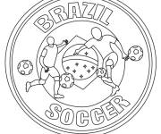 Coloriage Logo &eacute;quipe de foot Br&eacute;sil