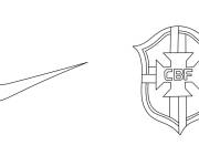 Coloriage et dessins gratuit Logo F&eacute;d&eacute;ration Br&eacute;silienne de Football et Nike à imprimer