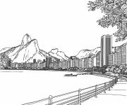 Coloriage Magnifique horizon de Rio de Janeiro