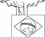 Coloriage et dessins gratuit Statue du Christ R&eacute;dempteur &agrave; Rio de Janeiro à imprimer