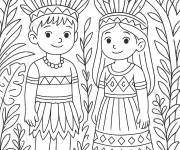 Coloriage Tribus du Br&eacute;sil
