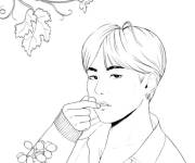 Coloriage Ados Jimin de BTS