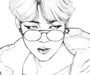 Coloriage Beau Jungkook  de BTS