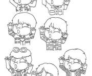 Coloriage BTS chibi
