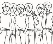 Coloriage BTS dans une Couverture de Magazine