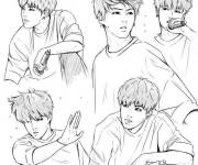 Coloriage BTS groupe c&eacute;l&egrave;bre