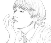Coloriage BTS Kim Taehyung