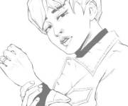 Coloriage Chanteur cor&eacute;en de BTS