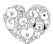 Coloriage Coeur Bt21