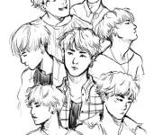 Coloriage Collection des chanteurs BTS