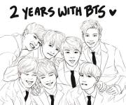 Coloriage Deux ans avec BTS