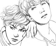 Coloriage Deux membres de BTS