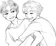 Coloriage Deux membres dr&ocirc;les de BTS