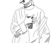 Coloriage Gar&ccedil;on amoureux BTS
