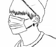 Coloriage Gar&ccedil;on BTS se cache
