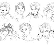Coloriage Gars de BTS cor&eacute;en