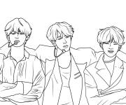 Coloriage Groupe BTS en concert