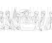 Coloriage Groupe BTS pour enfants