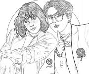 Coloriage Halsey et Jimin de BTS