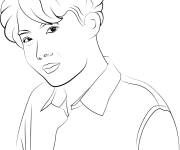 Coloriage et dessins gratuit J-Hope beau mec de BTS à imprimer