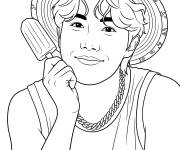 Coloriage J-Hope et le sourire d'&eacute;t&eacute;