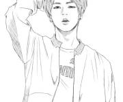 Coloriage et dessins gratuit Jeune ado de BTS en beaut&eacute; à imprimer