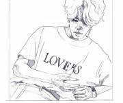 Coloriage Jeune chanteur de BTS