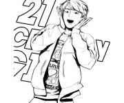 Coloriage Jeune homme de BTS