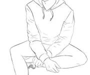 Coloriage et dessins gratuit Jimin assis à imprimer