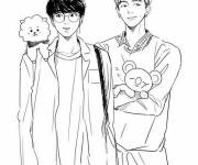 Coloriage Jimin et Taehyung de BTS