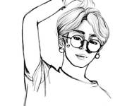 Coloriage Jimin simple