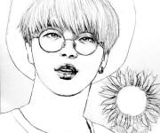 Coloriage Jin l&rsquo;a&icirc;n&eacute; de BTS