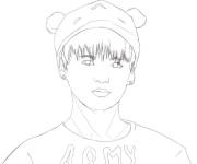 Coloriage Jungkook dessin&eacute; &agrave; la main
